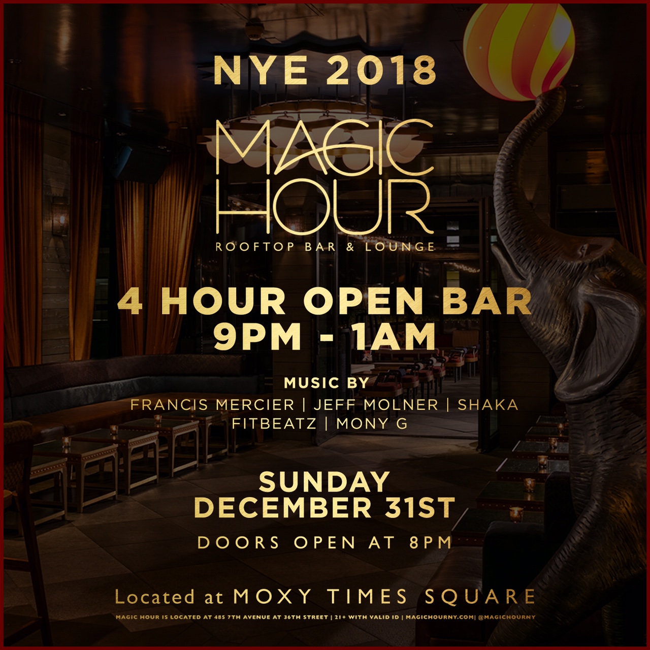 Magic Hour Nye 2022 At Moxy Times Square I New Year S Eve Events